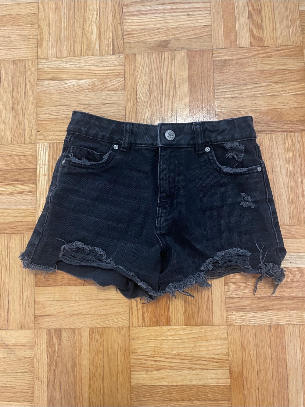 Urban Planet Black Distressed Denim Cutoff Shorts